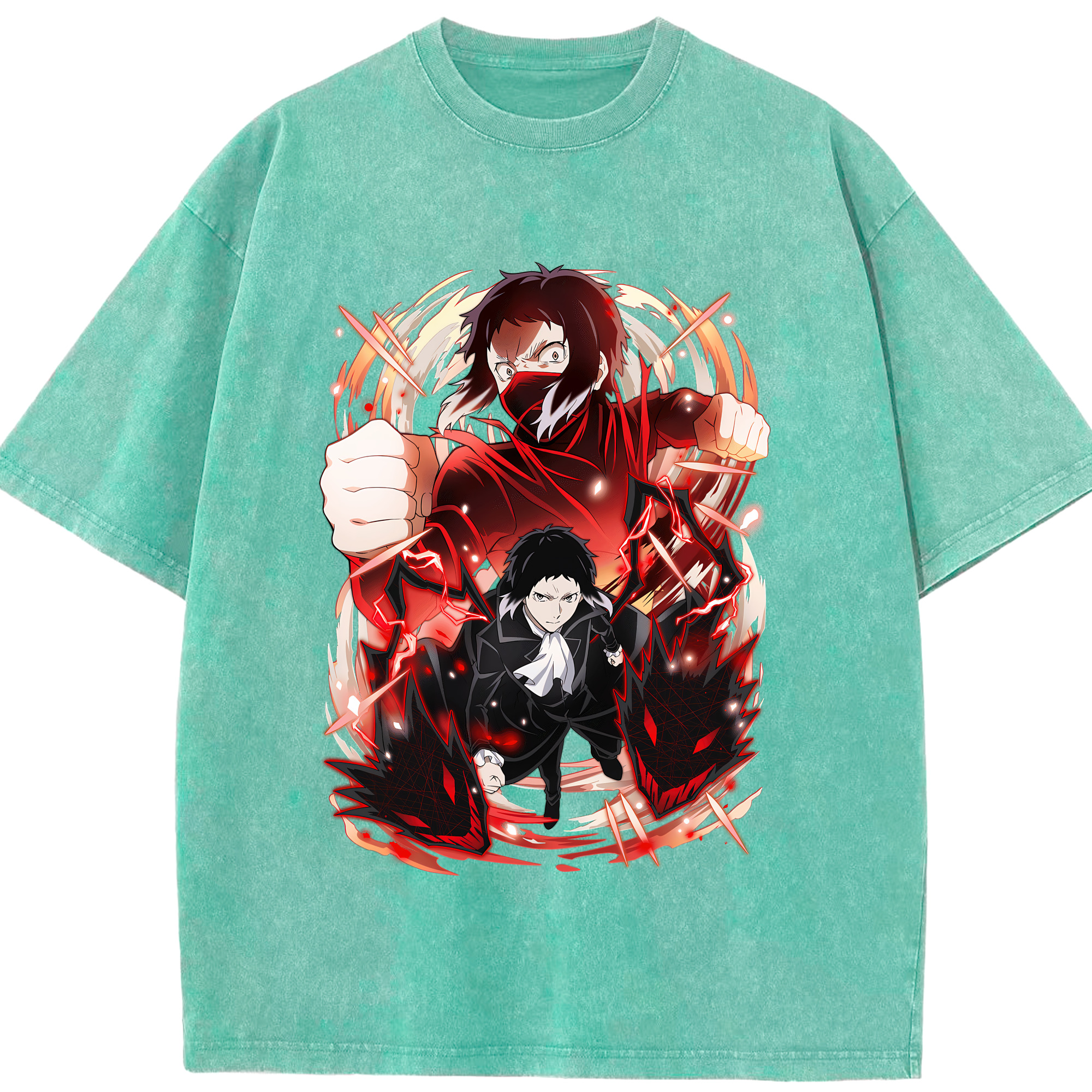（画像用） 文豪ストレイドッグス Bungo Stray Dogs 綿100% ヴィンテージ風 半袖Tシャツ（フロントプリント）